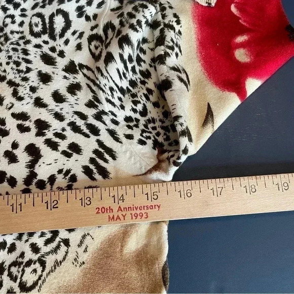 Avvenire Women's Animal Print Sweater Small White Red Black Floral Long Sleeve - Picture 9 of 11